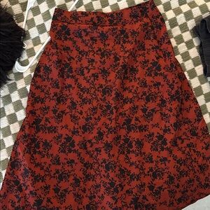 Red and Black Floral Skirt
